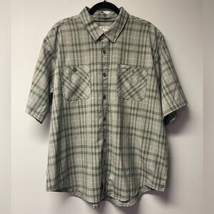 Orvis Casual Green Plaid Button-Down Shirt